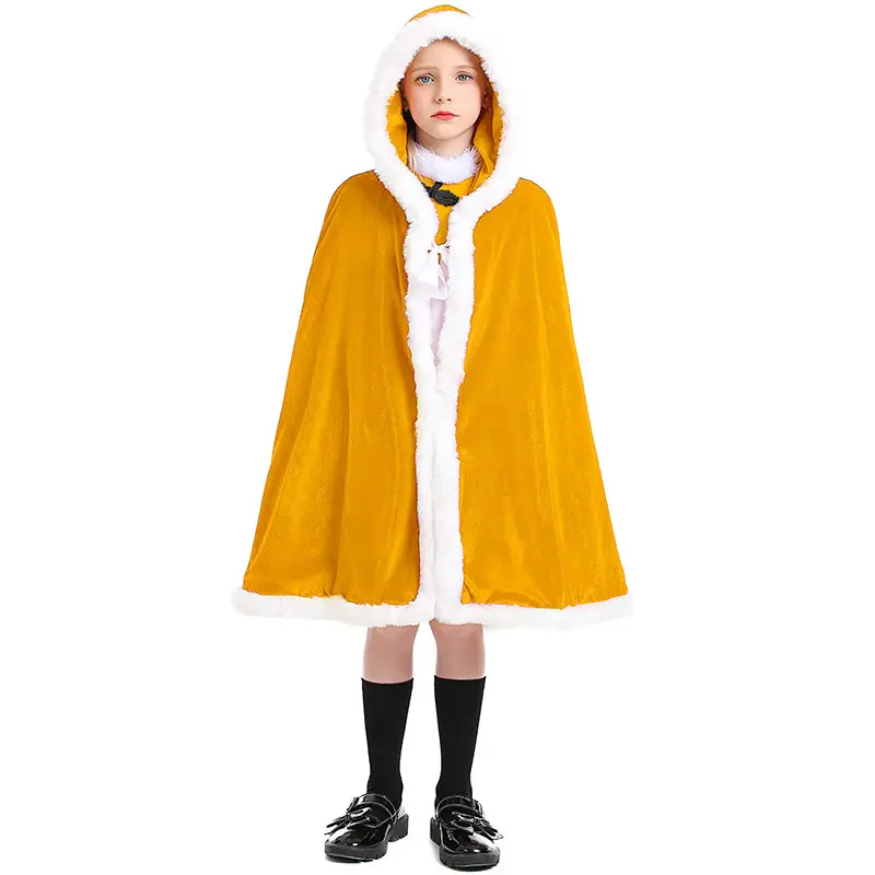 Red Hooded Christmas Cape for Girls Party Wear - Image 5