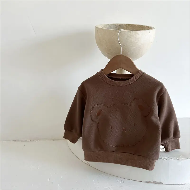 Infants Pure Cotton Cartoon Suit 2023 Autumn Bear Embroidered - Image 13