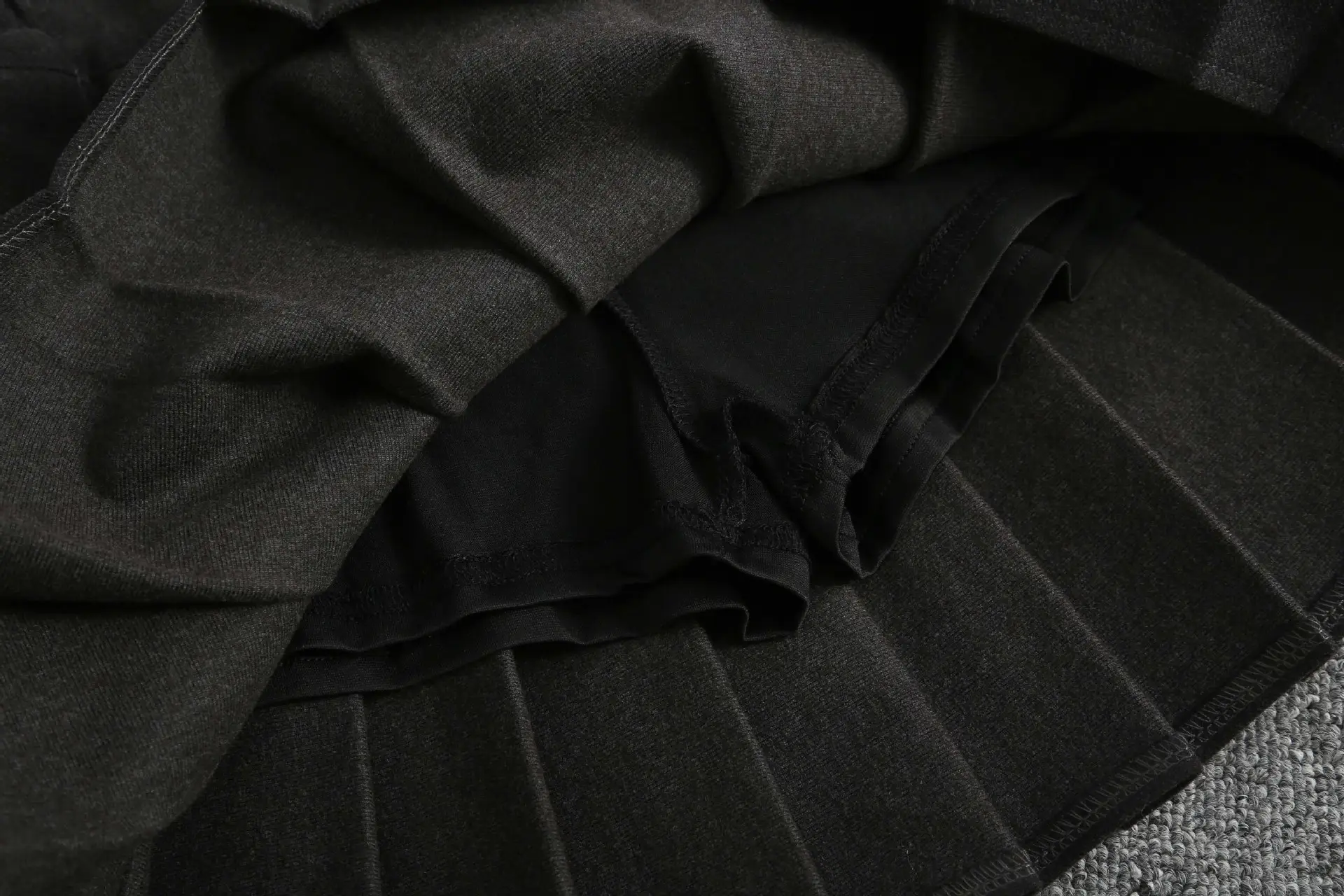 Khaki Pleated Woolen Kids Skirt High Waist Autumn Winter — feature 16