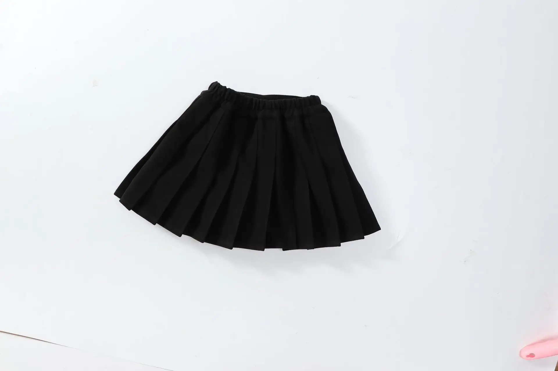 Khaki Pleated Woolen Kids Skirt High Waist Autumn Winter — feature 20