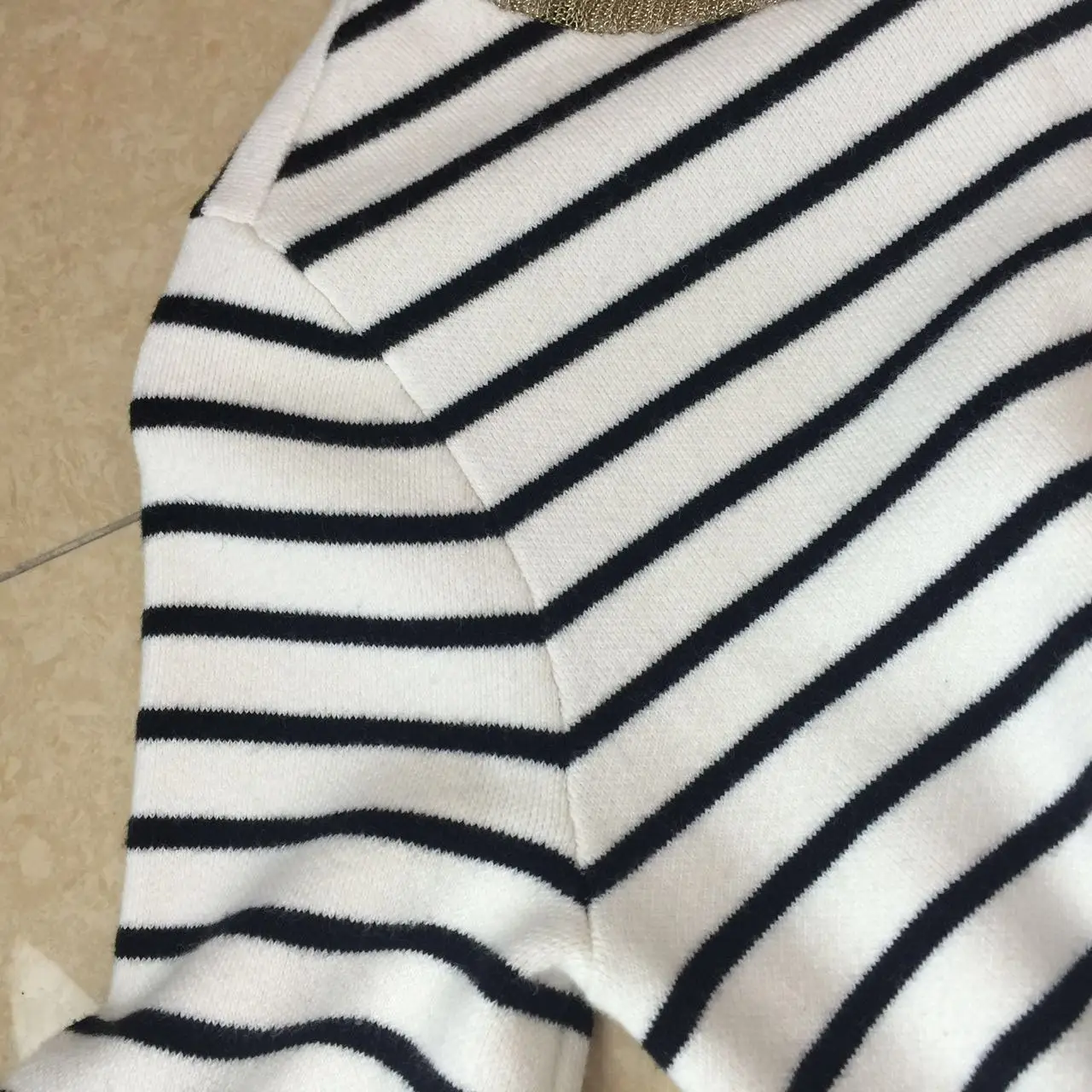 Joker Classic Striped Knit Sweater Gold Neck