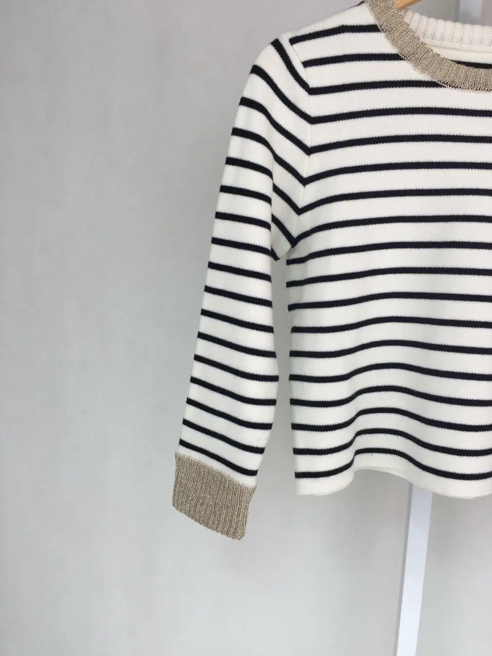 Joker Classic Striped Knit Sweater Gold Neck