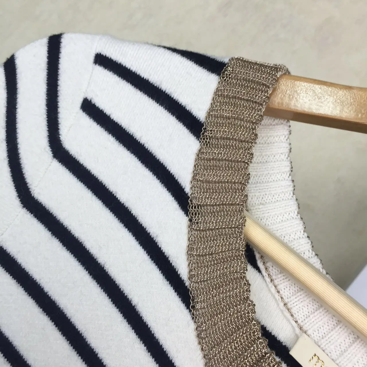 Joker Classic Striped Knit Sweater Gold Neck