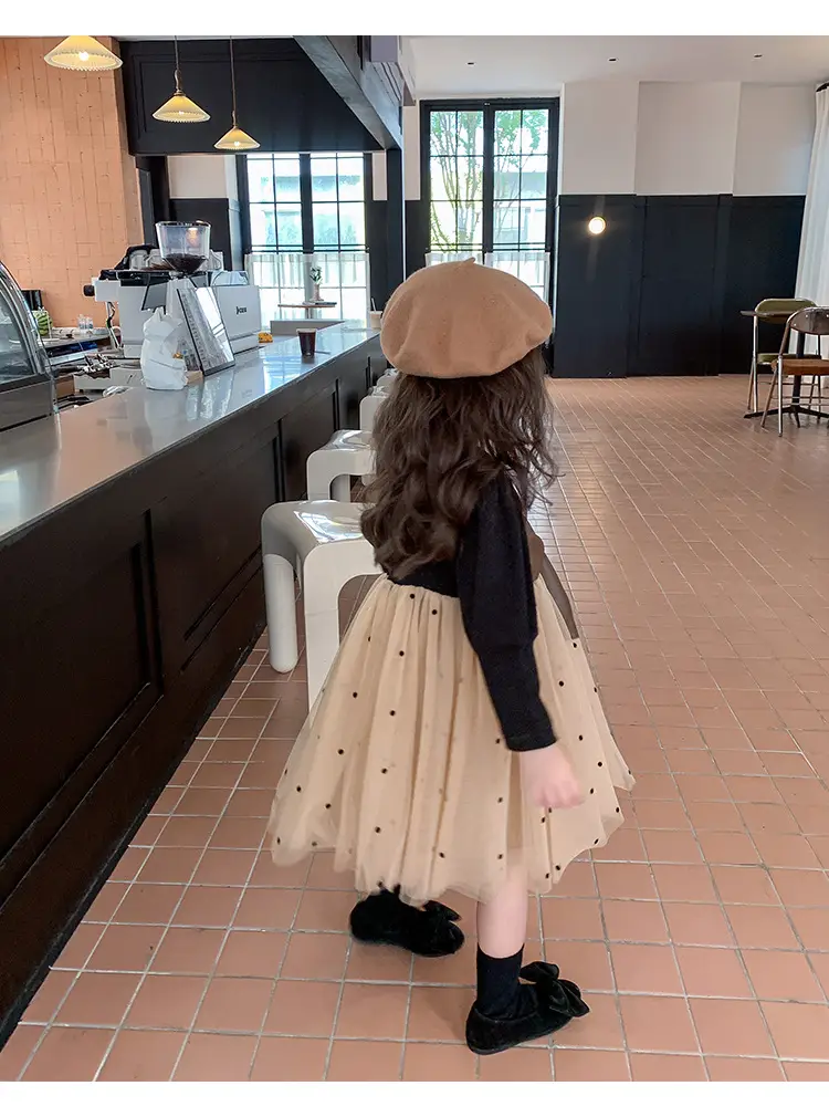 Girls Puffy Gauze Dress with Beanie and Bag Set — feature 10