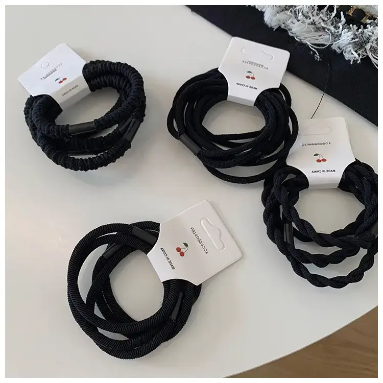 Black Minimalist Hair Ties for Women - Image 4