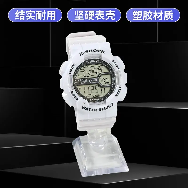 White Plastic Digital Watch for Kids Outdoor Sports - Image 4