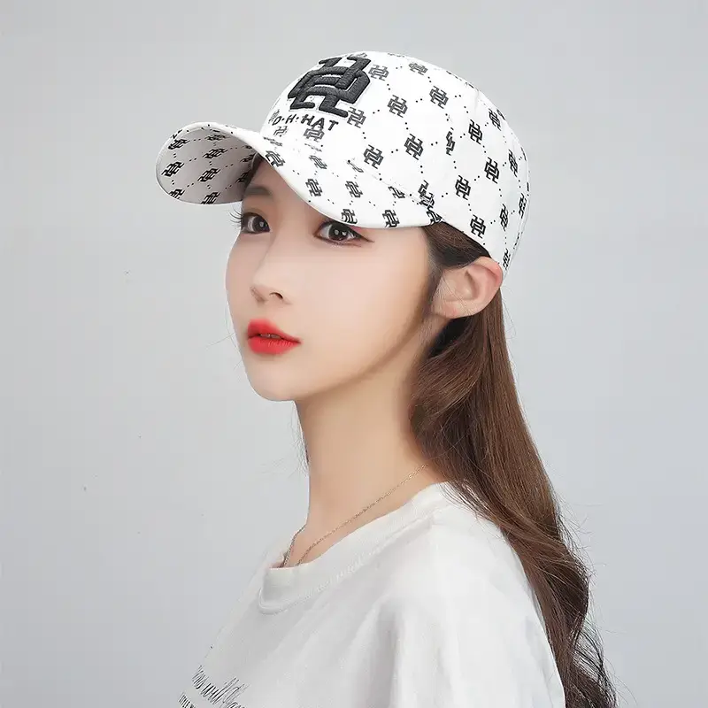 Men's Black Printed Baseball Cap with Adjustable Strap - Image 9
