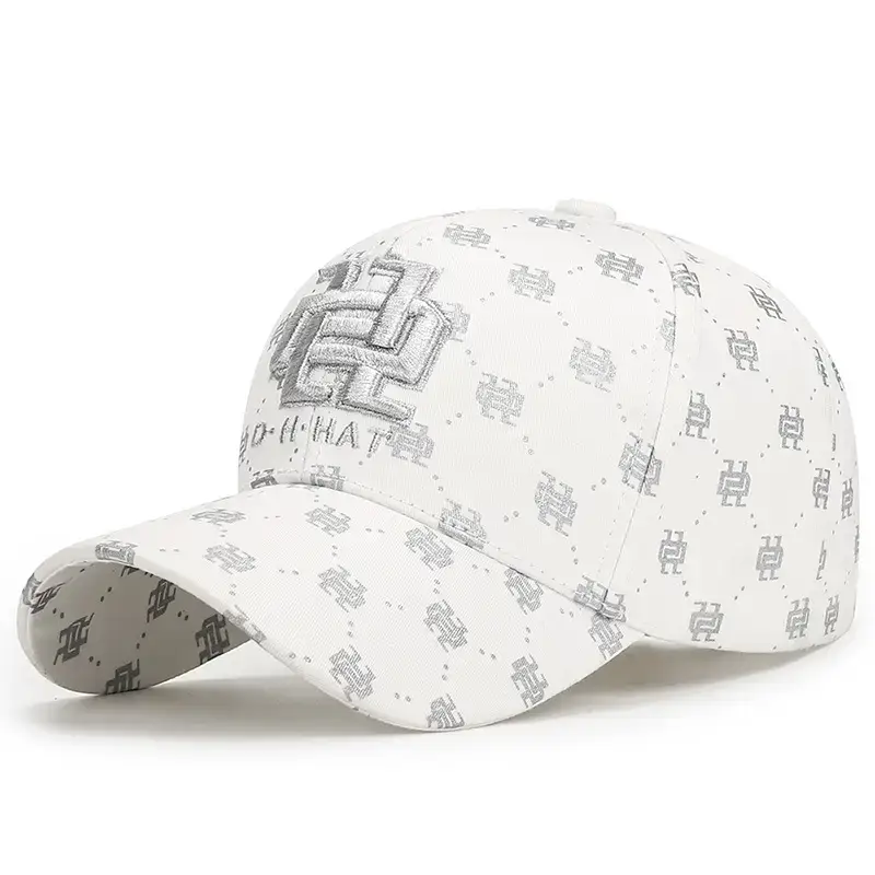 Men's Black Printed Baseball Cap with Adjustable Strap - Image 2