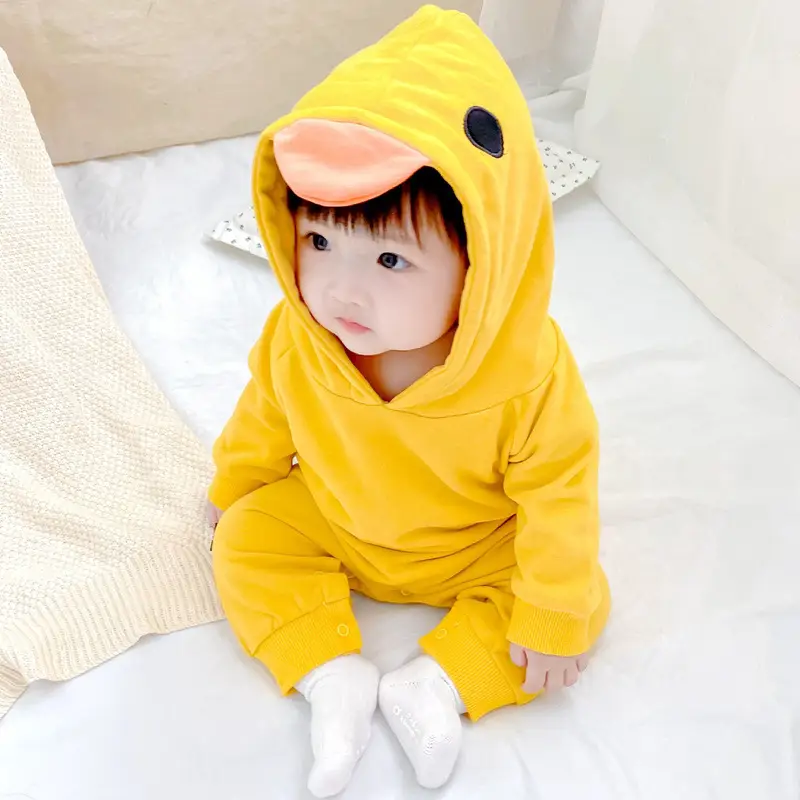 Baby Hooded Onesies Green Yellow Newborn Outdoors