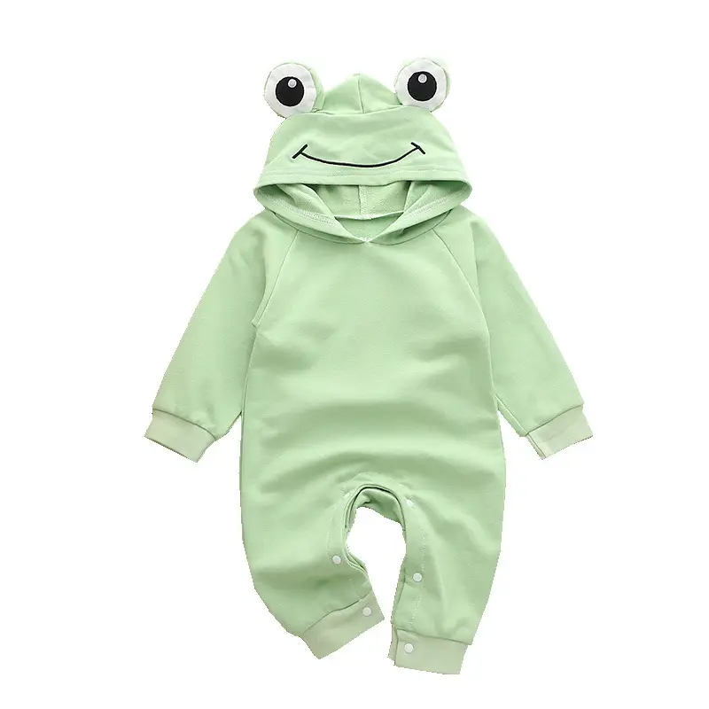 Baby Hooded Onesies Green Yellow Newborn Outdoors