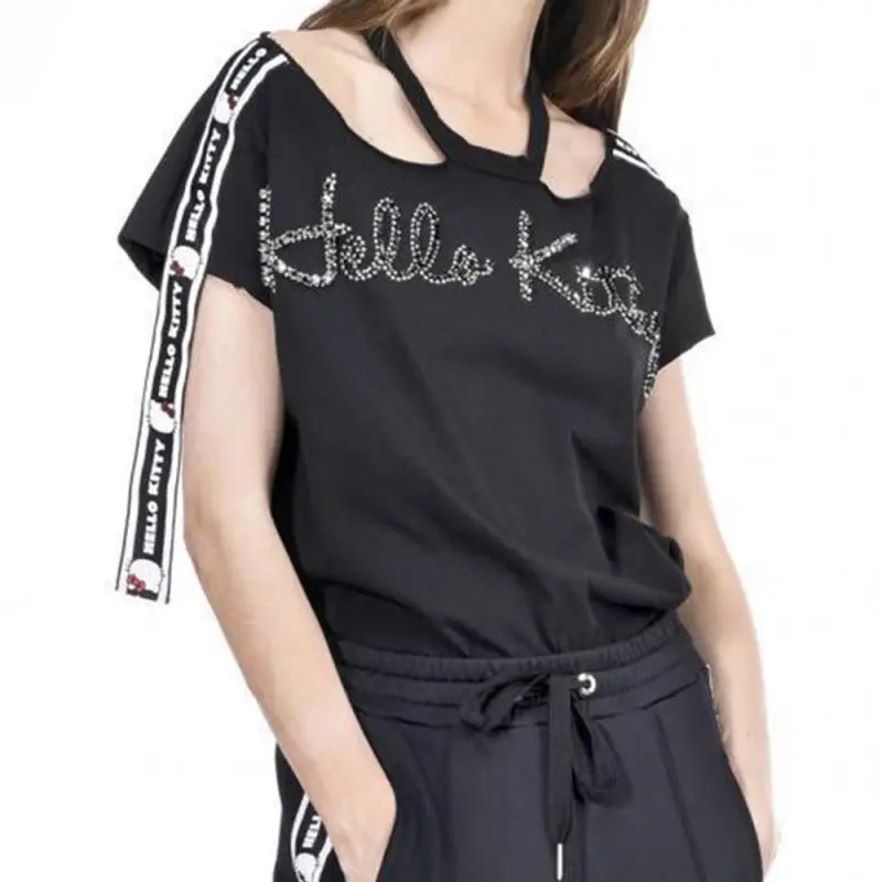 French Style Off-Shoulder Letter T-Shirt for Women - Image 5