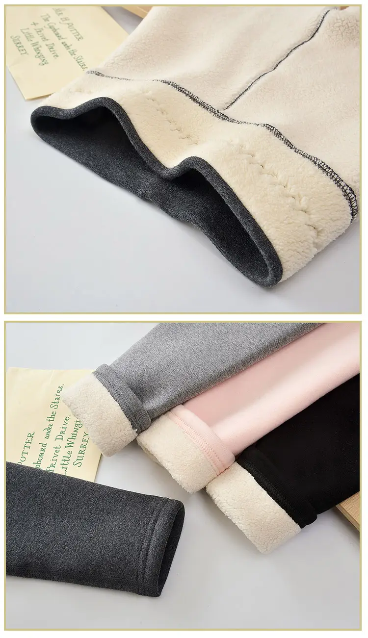 Girls Fleece Leggings Winter Warm All-in-One Pants — feature 12