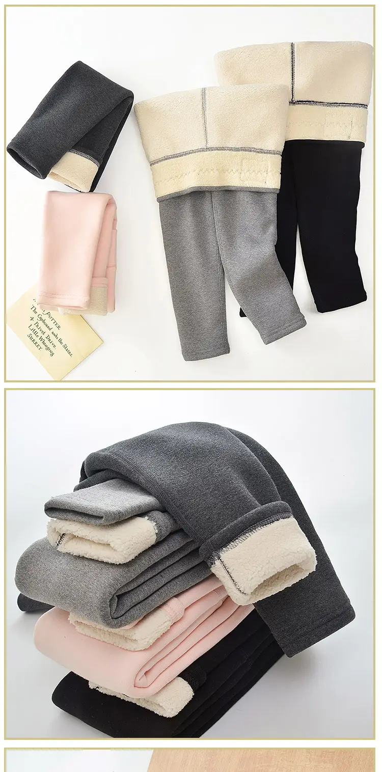 Girls Fleece Leggings Winter Warm All-in-One Pants — feature 9