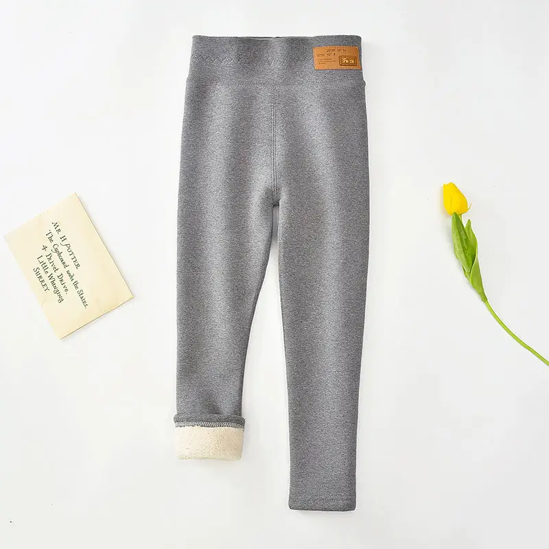 Girls Fleece Leggings Winter Warm All-in-One Pants - Image 14