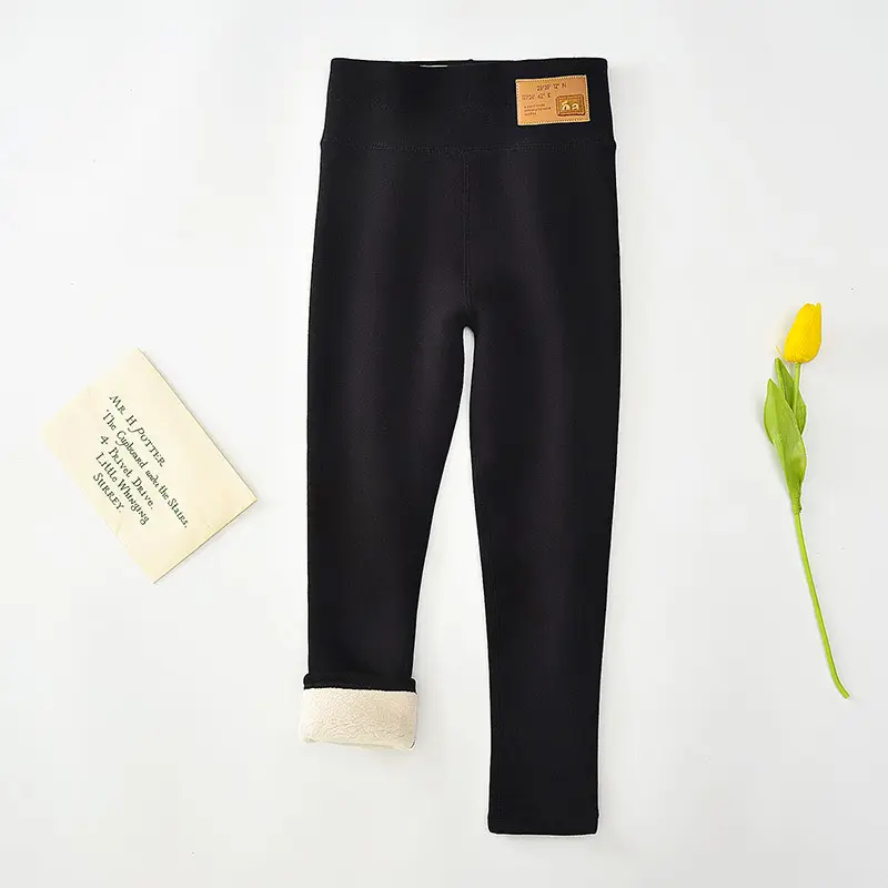 Girls Fleece Leggings Winter Warm All-in-One Pants - Image 15