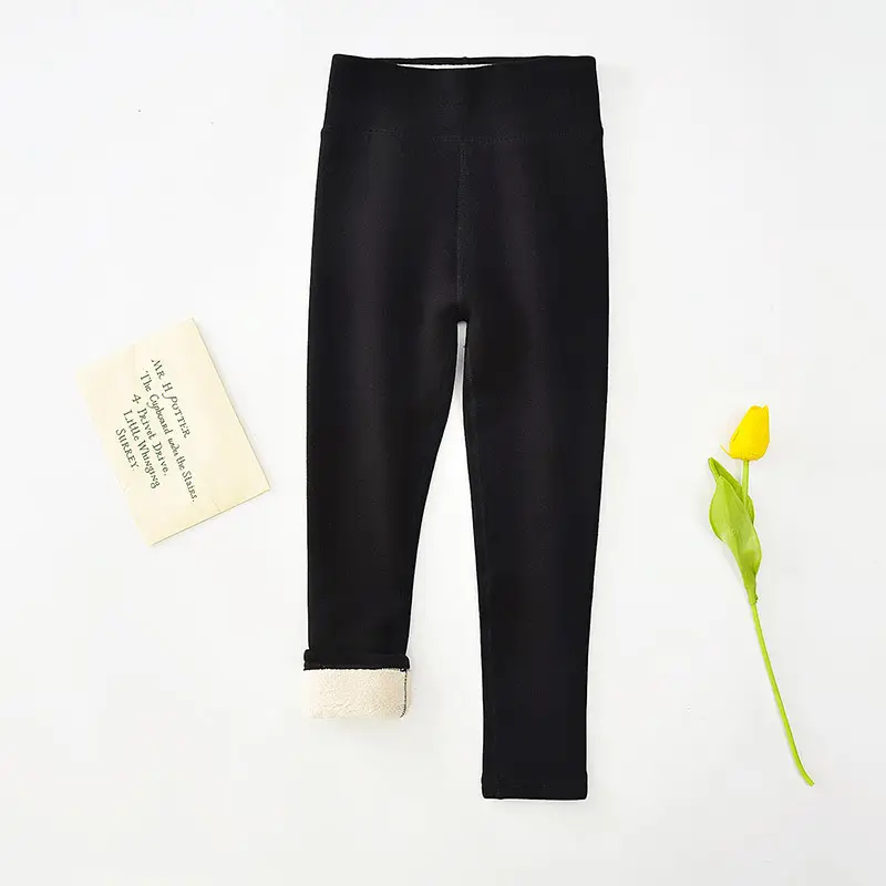 Girls Fleece Leggings Winter Warm All-in-One Pants - Image 2