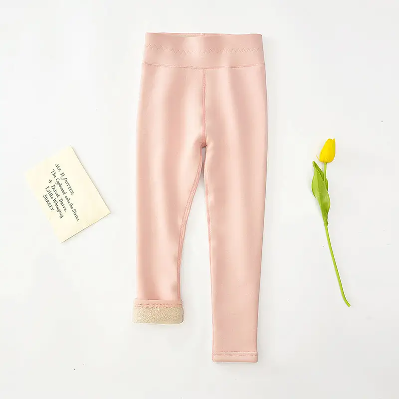 Girls Fleece Leggings Winter Warm All-in-One Pants - Image 3