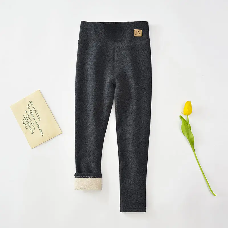 Girls Fleece Leggings Winter Warm All-in-One Pants - Image 4