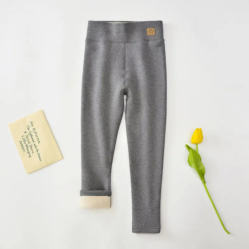 Girls Fleece Leggings Winter Warm All-in-One Pants - Image 5