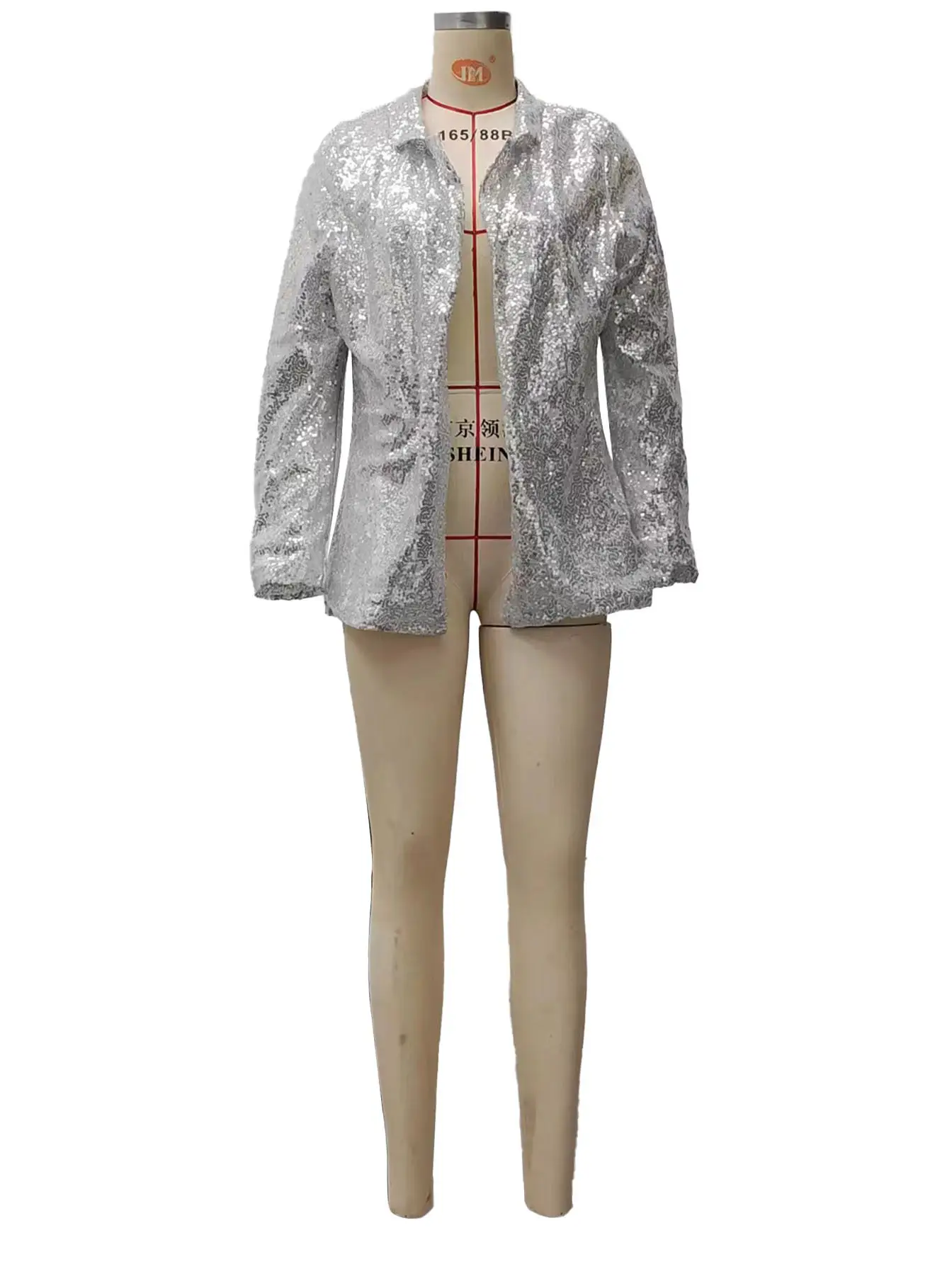 2025 Sequined Long Sleeve Women Suit Jacket Black — feature 19