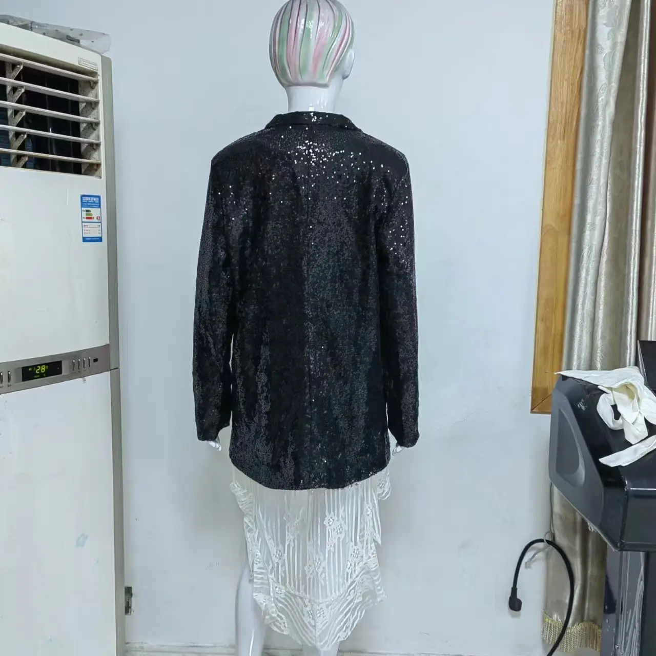 2025 Sequined Long Sleeve Women Suit Jacket Black — feature 22