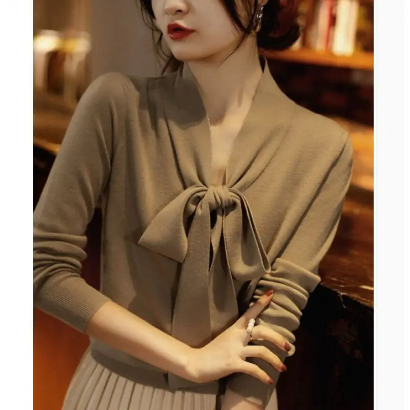Women's Red Knoted Knit Sweater Jacket 2025 - Image 6