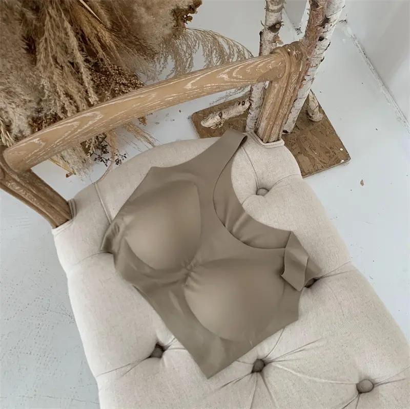 Cloud Latex Bra One-piece Rimless Bra Gather Comfortable Vest Pregnant Women's Sports Traceless Underwear
