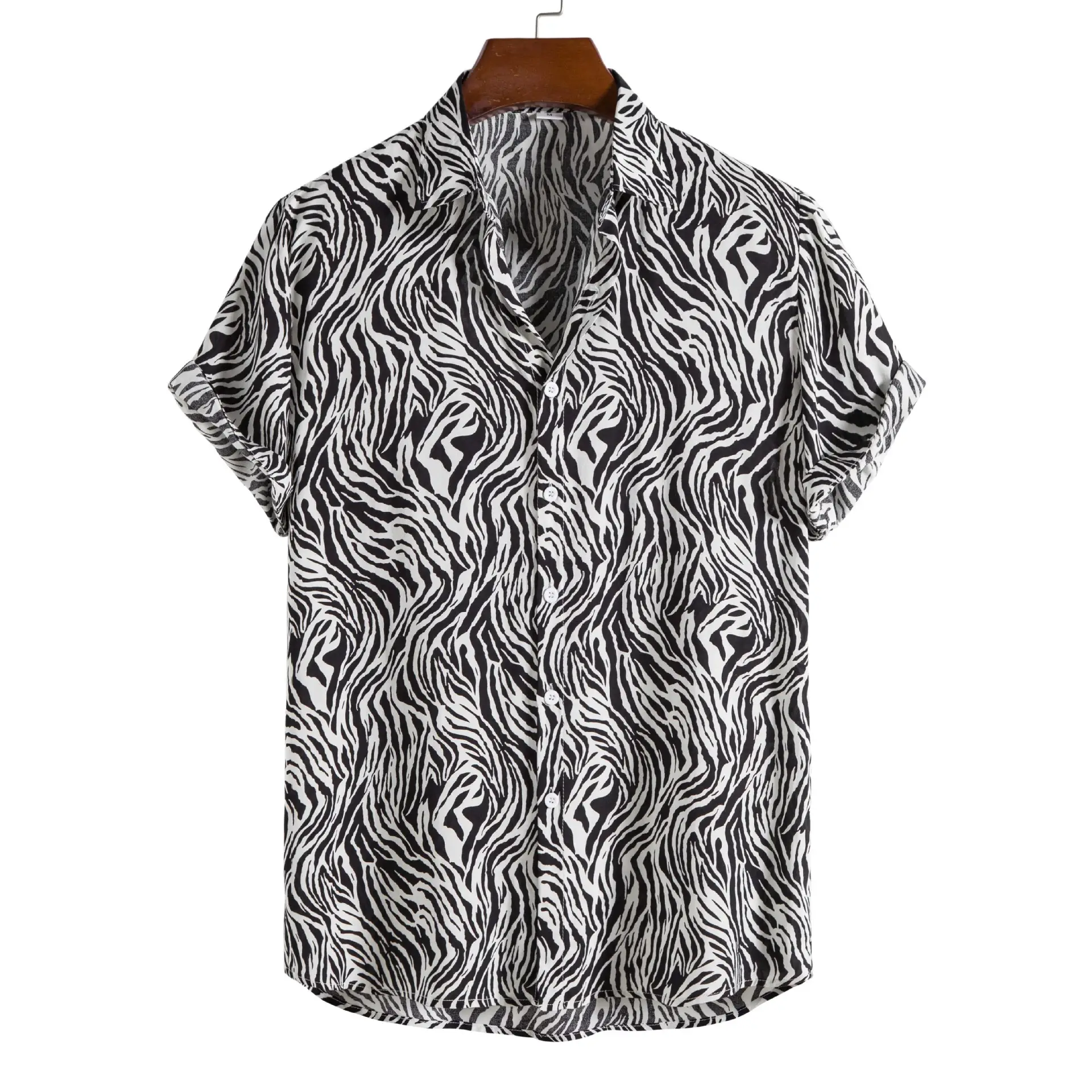 2025 Zebra Print Short Sleeve Shirt for Men - Image 11