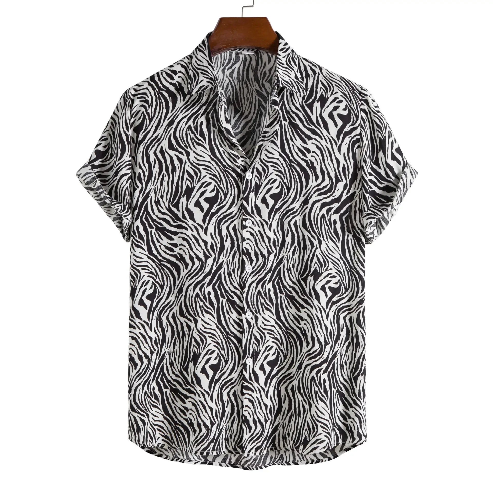 2025 Zebra Print Short Sleeve Shirt for Men - Image 6