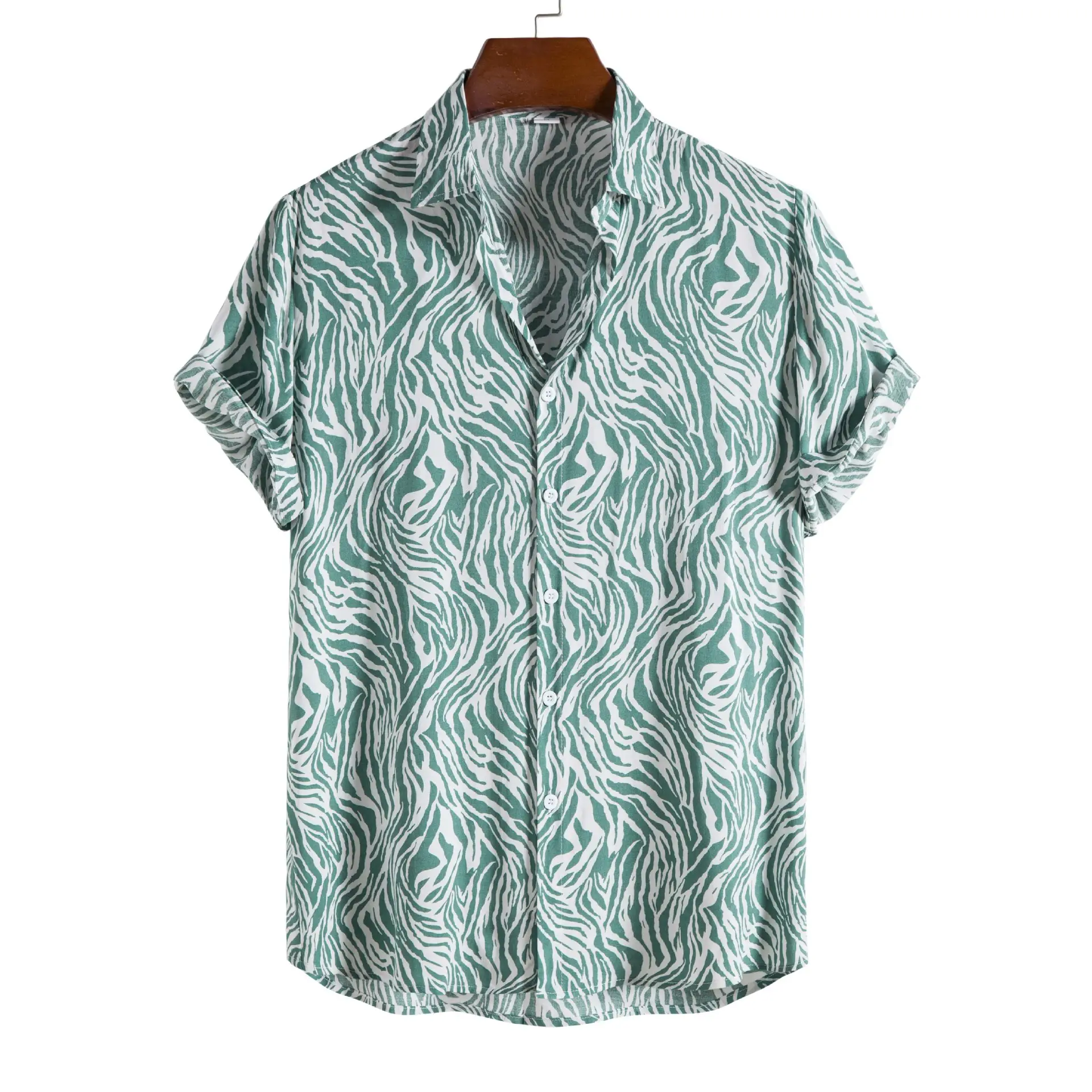 2025 Zebra Print Short Sleeve Shirt for Men - Image 2