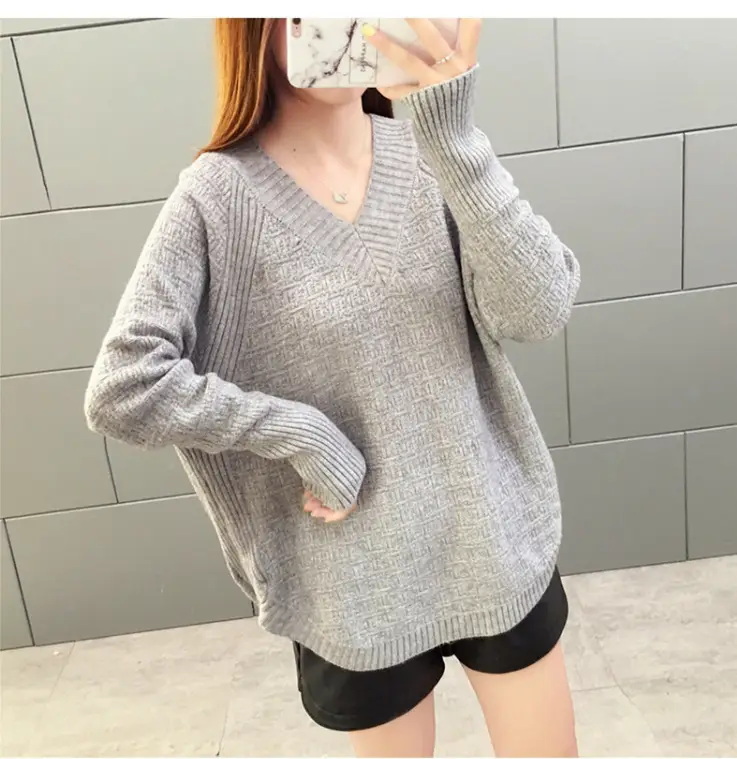 2023 Black Loose Collar Sweater for Women - Image 4