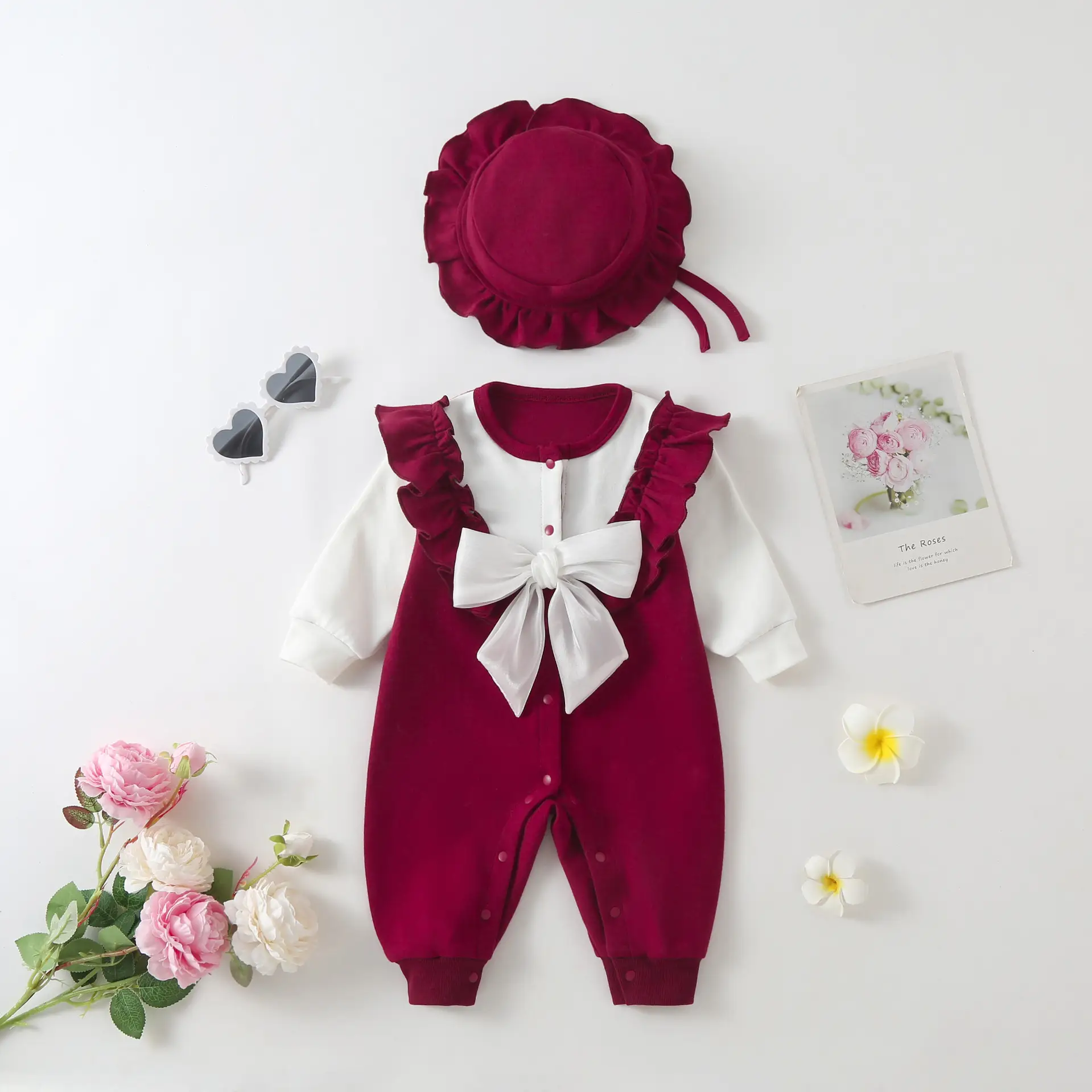 Princess Red Bow Baby Suit 2023 Newborn - Image 2
