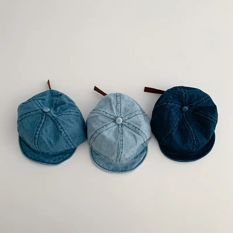 Soft-brimmed Baby Hats for Kids Blue Light Blue Dark Blue - Image 5