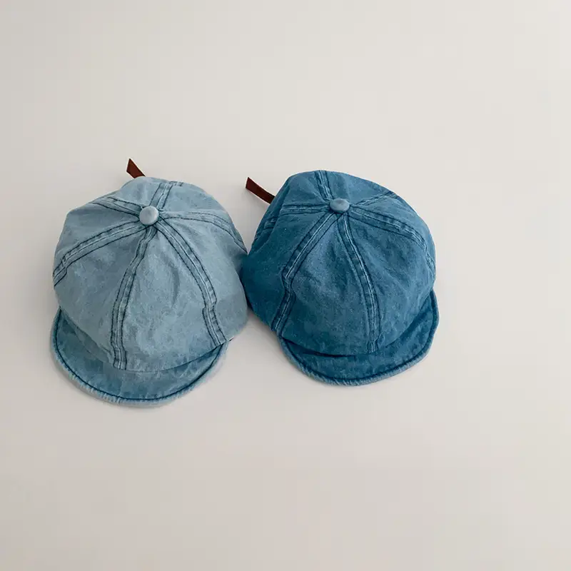 Soft-brimmed Baby Hats for Kids Blue Light Blue Dark Blue - Image 6