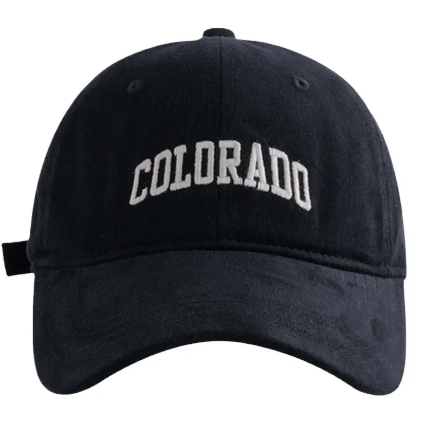 Black Colorado Embroidered Baseball Cap