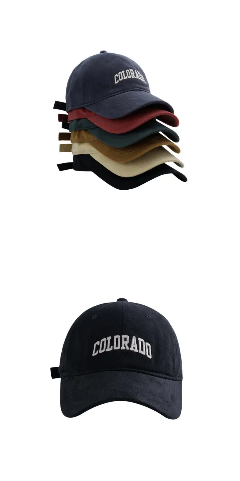 Black Colorado Embroidered Baseball Cap — feature 5
