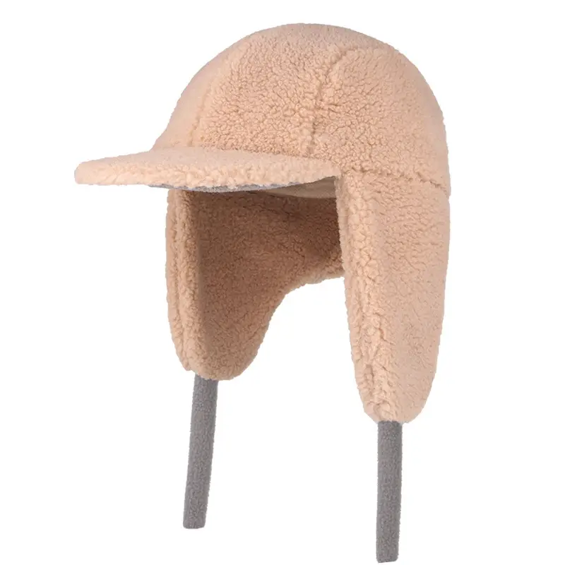 Children's Winter Fleece Hat Blue Pink with Ear Traps - Image 4