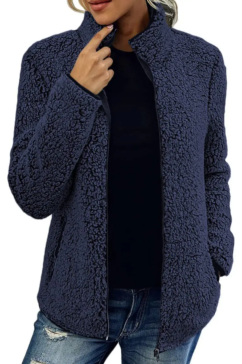 Women's Bubble Velvet Crossbody Jacket Black Zipper — feature 19