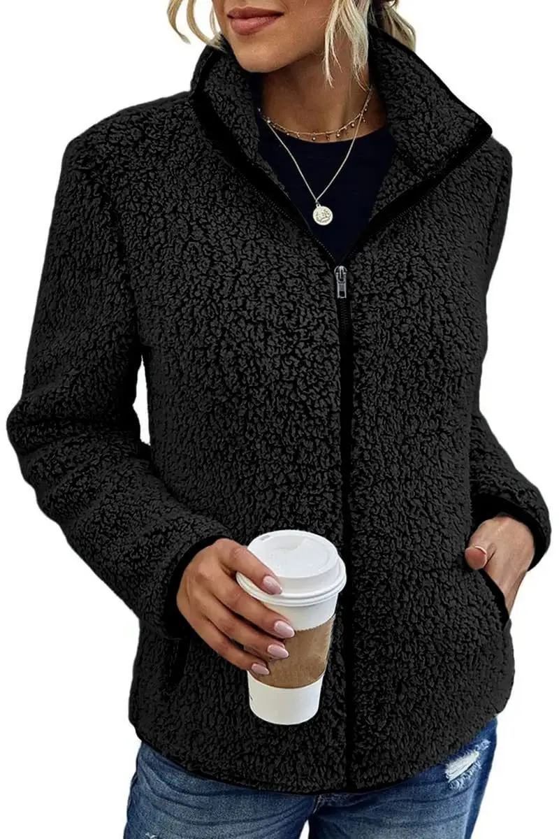 Women's Bubble Velvet Crossbody Jacket Black Zipper — feature 31