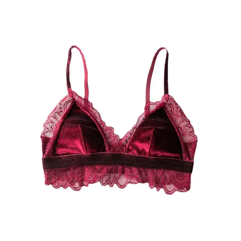 Velvet Lining French Lace Bra for Small Busts - Image 8