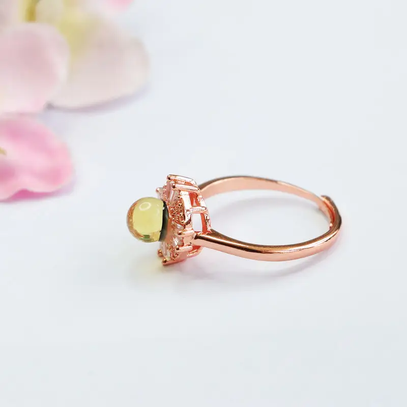 Guan Yu Natural Amber Ring Water Blue Amber Ring Mexican Jewelry Factory Live Supply S2100201