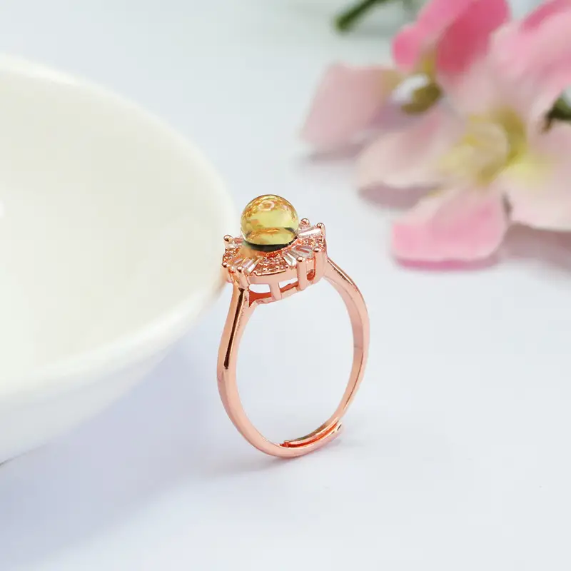 Guan Yu Natural Amber Ring Water Blue Amber Ring Mexican Jewelry Factory Live Supply S2100201 — feature 11