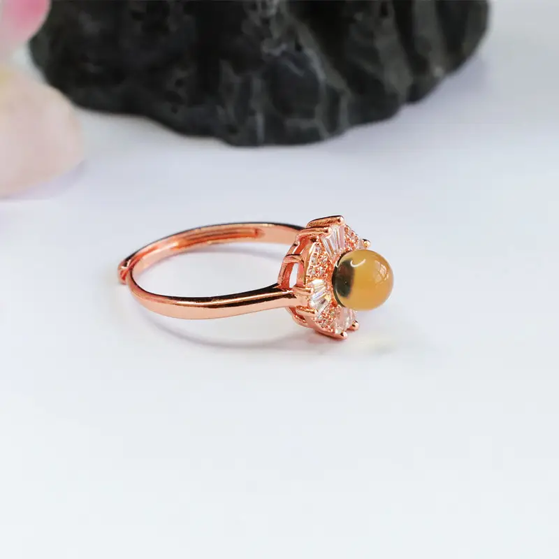 Guan Yu Natural Amber Ring Water Blue Amber Ring Mexican Jewelry Factory Live Supply S2100201 — feature 8