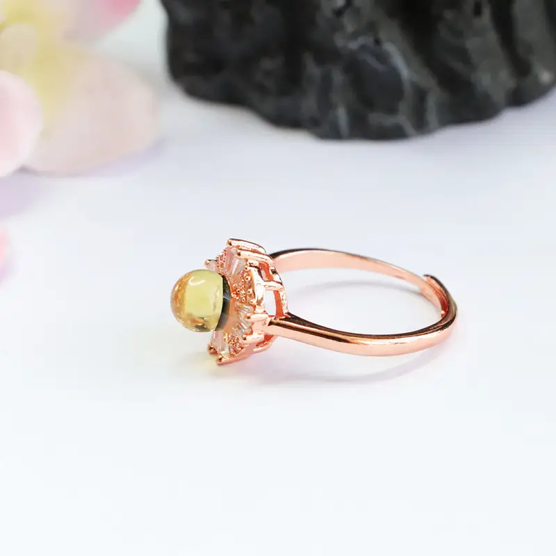 Guan Yu Natural Amber Ring Water Blue Amber Ring Mexican Jewelry Factory Live Supply S2100201 — feature 9
