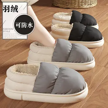 Women Cartoon Dolphin Soft Cotton Slippers Blue Winter — feature 3