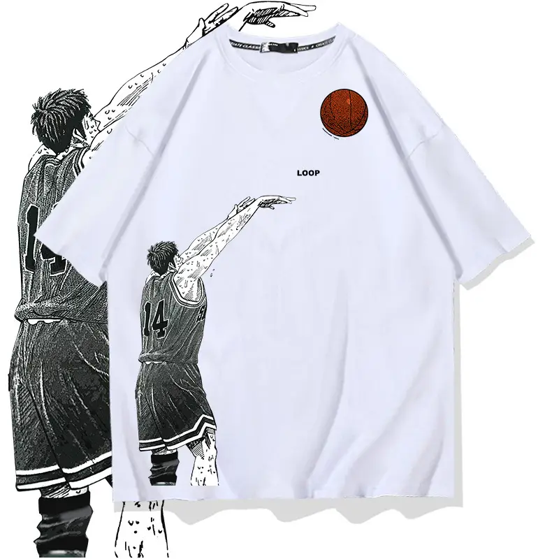 Xia Chao Mitsui T-Shirt White Japanese Animation Print - Image 4