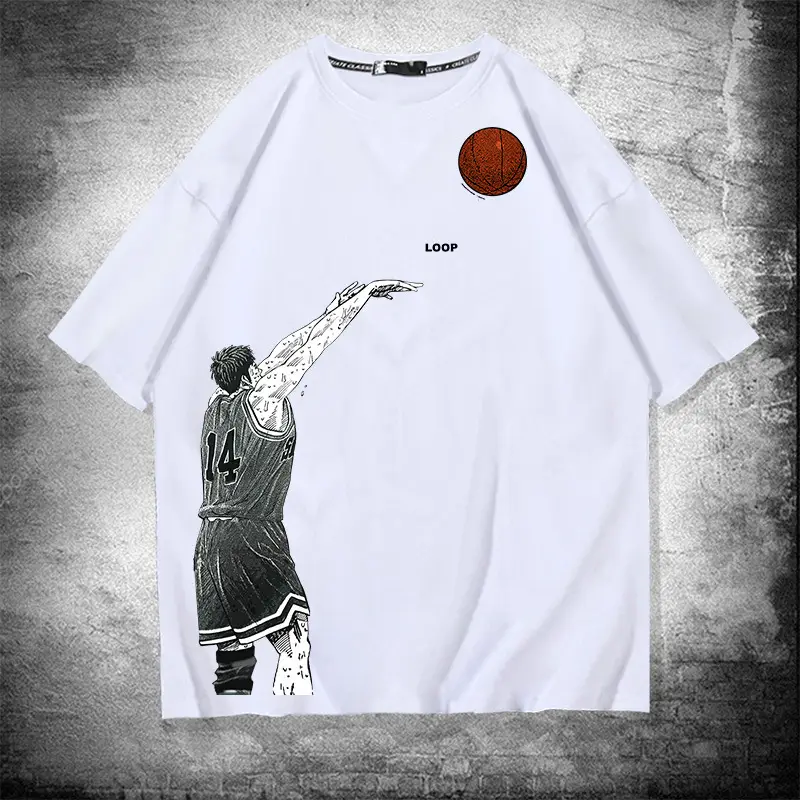 Xia Chao Mitsui T-Shirt White Japanese Animation Print - Image 2