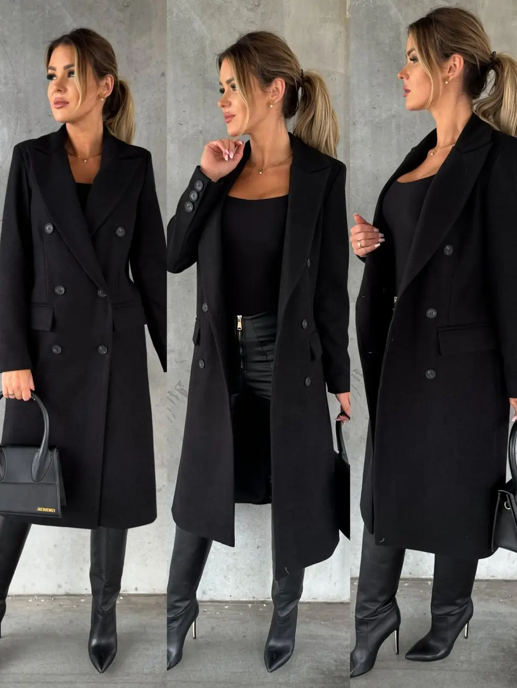 Women Wool Coat Beige Double Breasted 2022 — feature 14