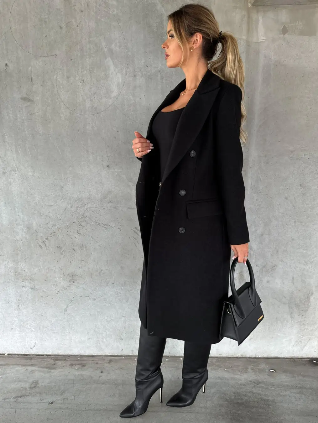 Women Wool Coat Beige Double Breasted 2022 — feature 16