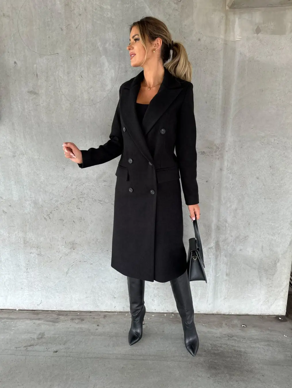 Women Wool Coat Beige Double Breasted 2022 — feature 18